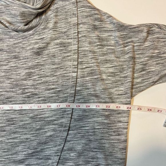 Christopher&banks  NWOT Grey Stretch Cowl Neck Tulip Hem Long-sleeve Sweatshirt - Picture 7 of 8